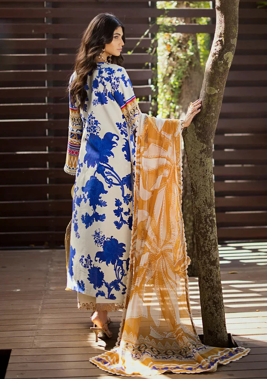 Elaf Premium | Signature Embroidered Lawn 24 | ESL-01A OPRAH - House Of Anaya