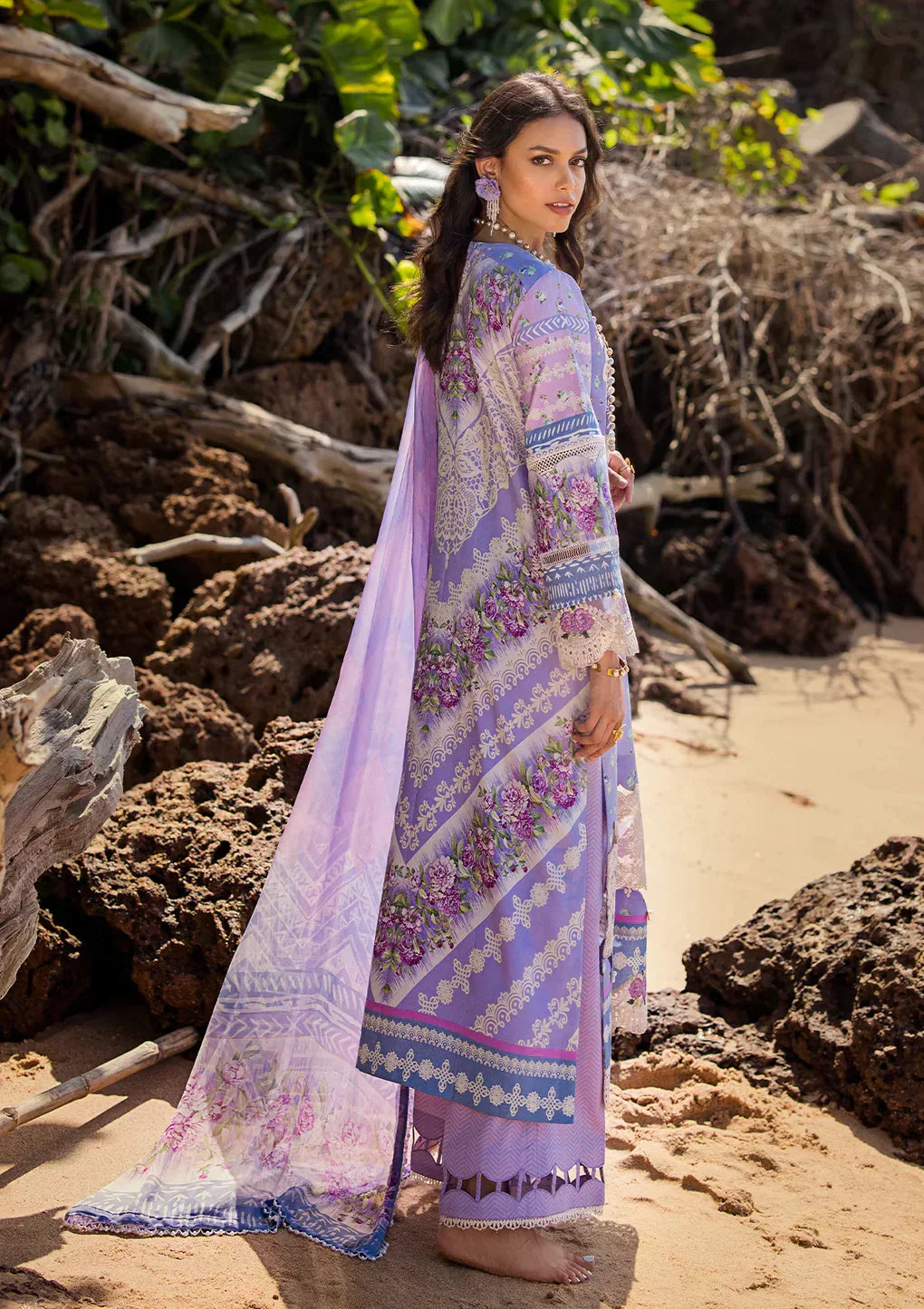 Elaf Premium | Signature Embroidered Lawn 24 | ESL-04A MADEMOISELLE - House Of Anaya