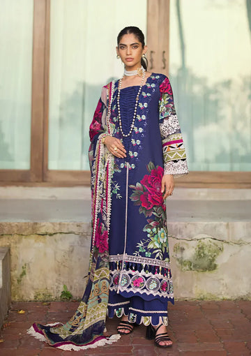 Elaf Premium | Signature Embroidered Lawn 24 | ESL-08A SINCLAIR - House Of Anaya