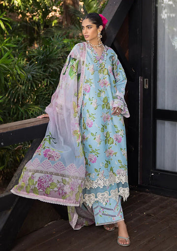 Elaf Premium | Signature Embroidered Lawn 24 | ESL-05A STARLIT HARMONY - House Of Anaya