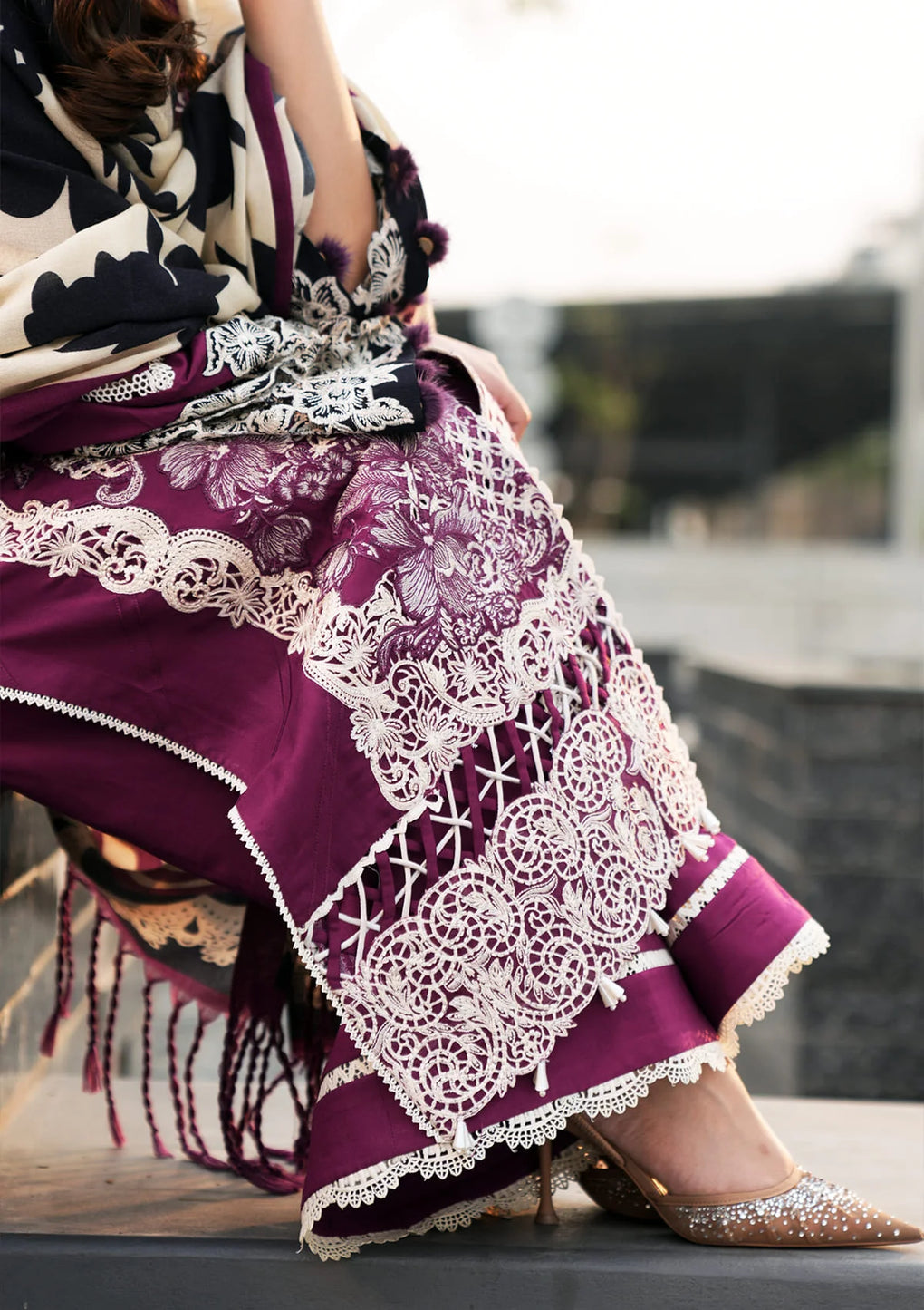 Elaf Premium | Winter Pashmina Shawl Collection | EPW-1A Infinite Love - House Of Anaya