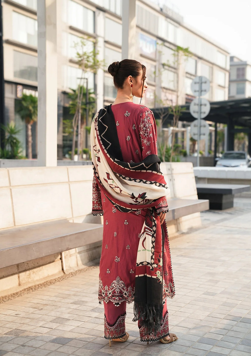 Elaf Premium | Winter Pashmina Shawl Collection | EPW-5A Sweetest Kiss - House Of Anaya