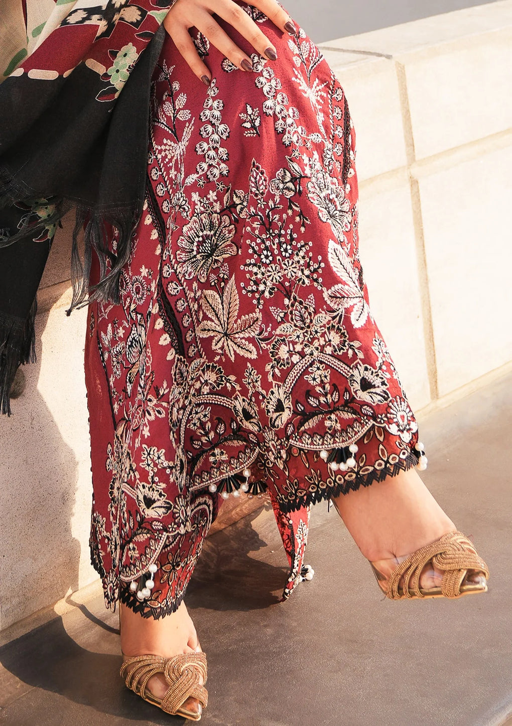 Elaf Premium | Winter Pashmina Shawl Collection | EPW-5A Sweetest Kiss - House Of Anaya