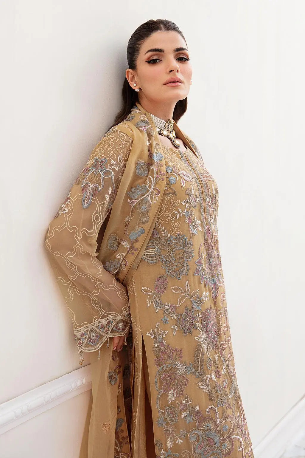 Ramsha Embroidered Luxury Chiffon 3 Piece Suit F-2402 - House Of Anaya