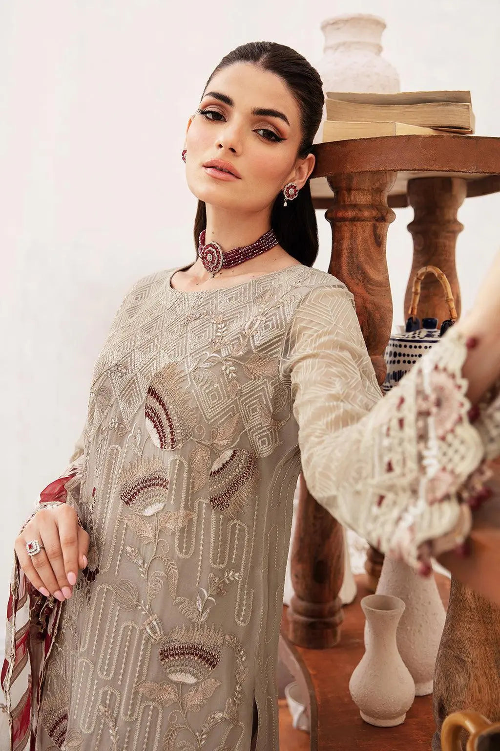 Ramsha Embroidered Luxury Chiffon 3 Piece Suit F-2405 - House Of Anaya