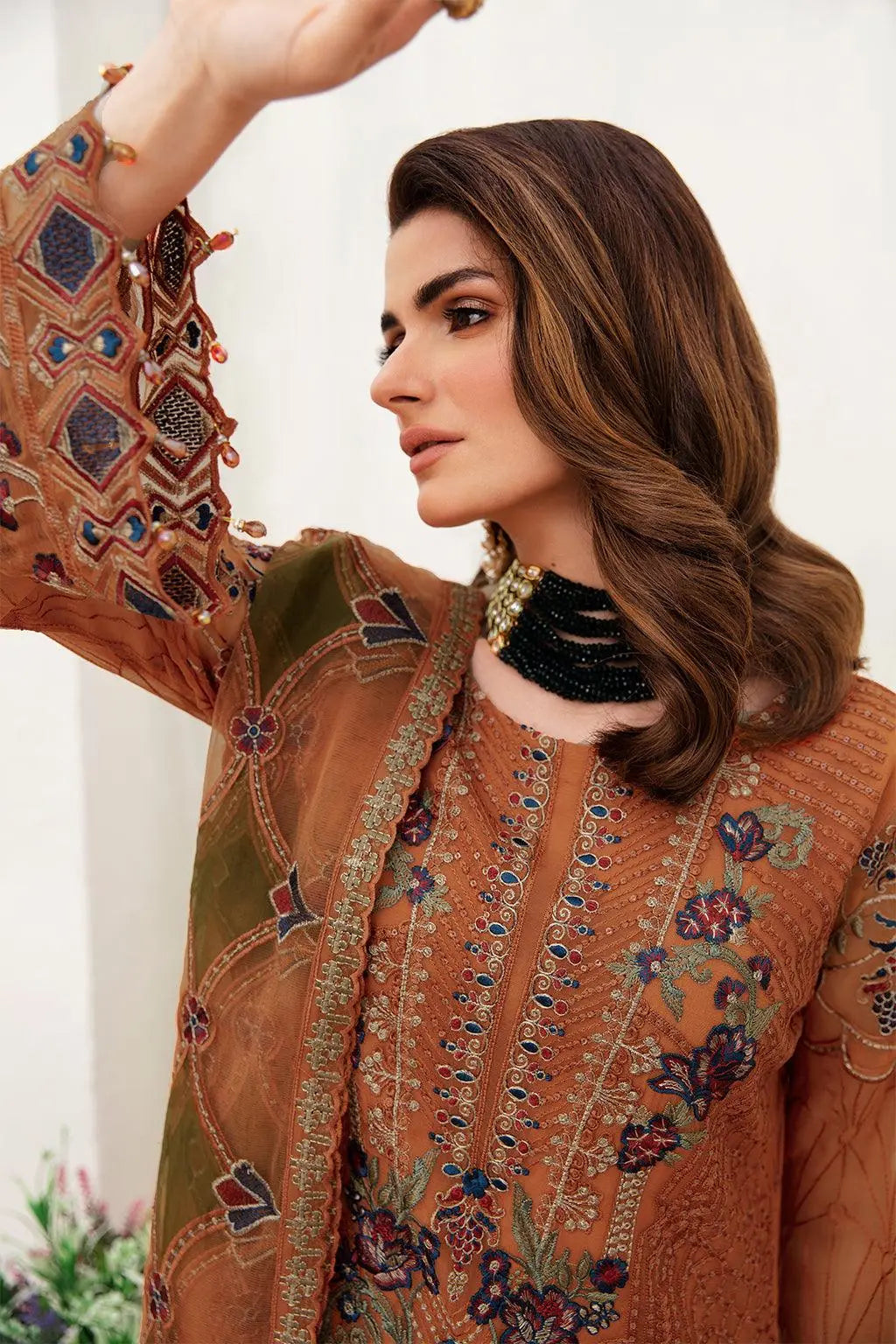 Ramsha Embroidered Luxury Chiffon 3 Piece Suit F-2407 - House Of Anaya