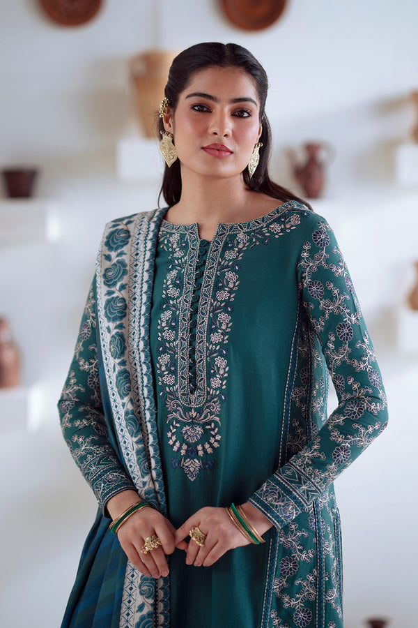 Maryum N Maria | Noore Winters 25 | 3 Piece Embroidered Khaddar SERINA - FSU5675
