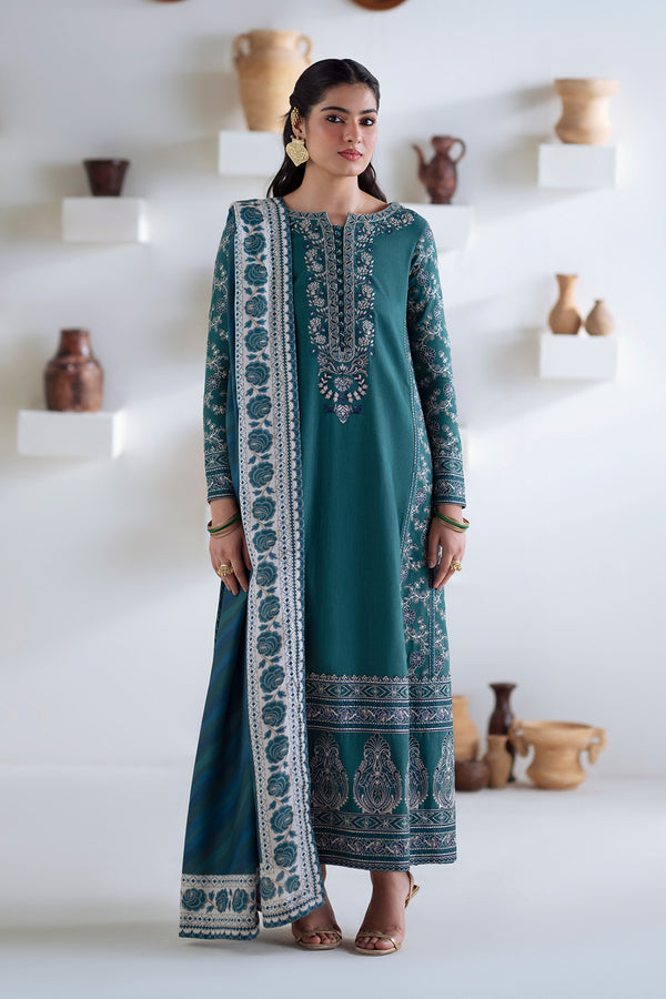 Maryum N Maria | Noore Winters 25 | 3 Piece Embroidered Khaddar SERINA - FSU5675