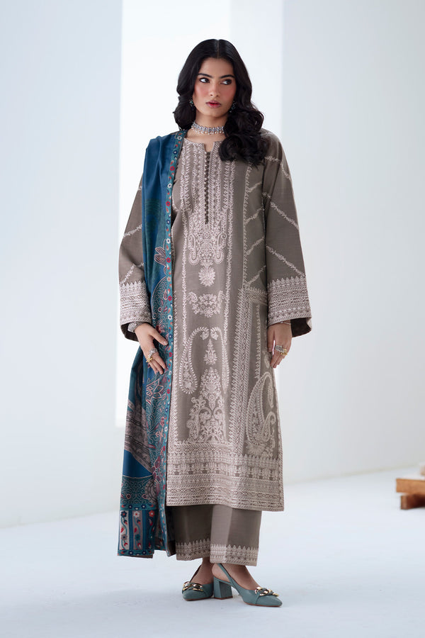 Maryum N Maria | Noore Winters 25 | 3 Piece Embroidered Khaddar ANGEZA - FSU5679