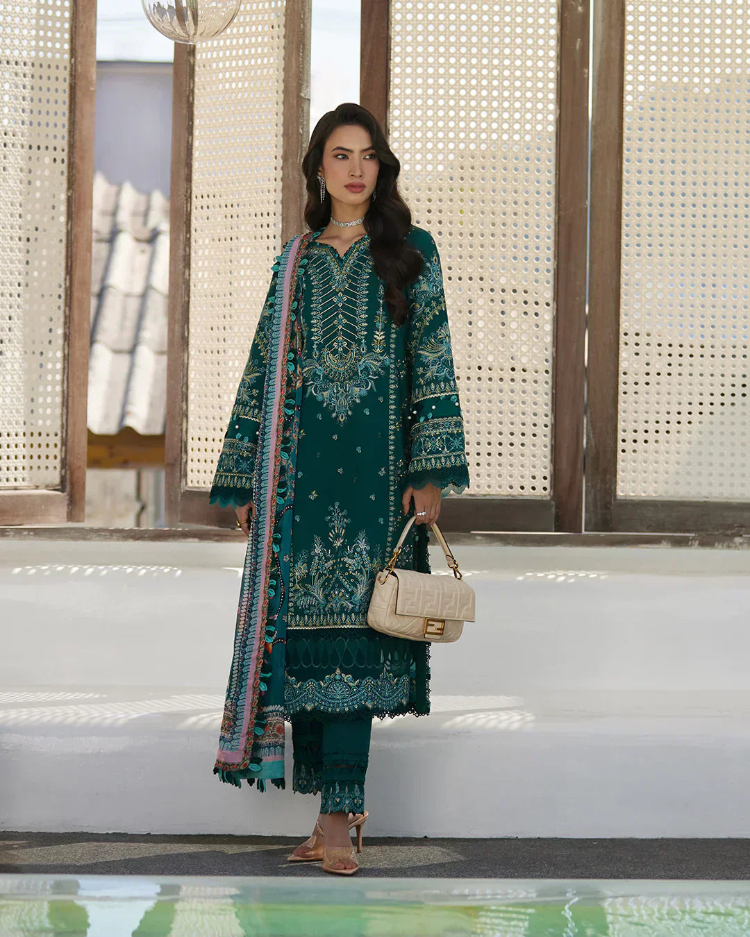 Faiza Saqlain | Liliana Luxury Lawn 24 | Milena - House Of Anaya