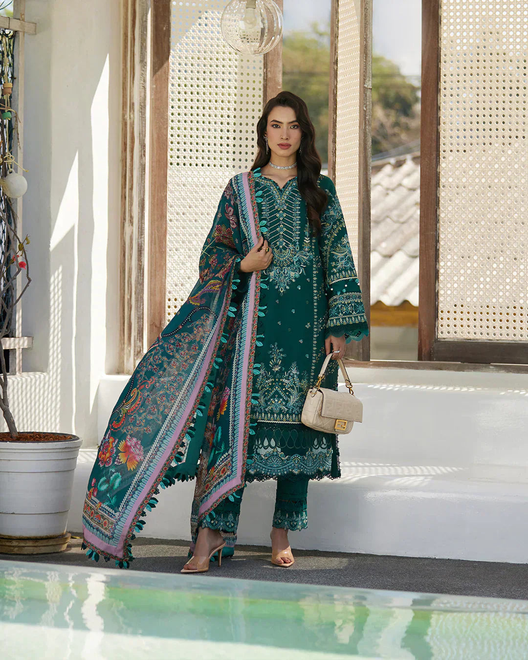 Faiza Saqlain | Liliana Luxury Lawn 24 | Milena - House Of Anaya