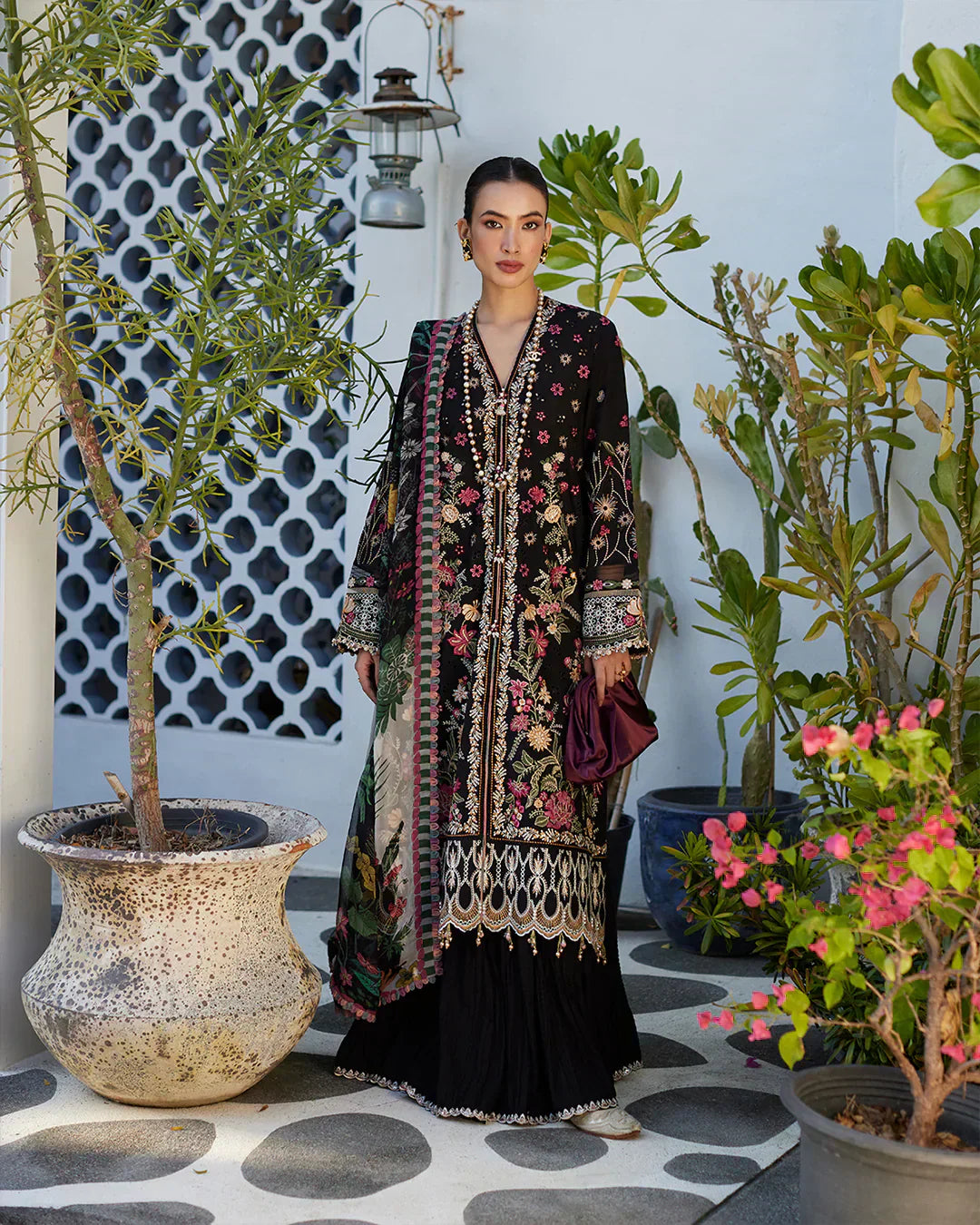 Faiza Saqlain | Liliana Luxury Lawn 24 | Merle - House Of Anaya
