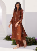 Farah Talib Aziz | Zaza Luxe Pret 24 | NOEMIE CHOCOLATE EMBROIDERED RAW SILK SHIRT AND DUPATTA - House Of Anaya
