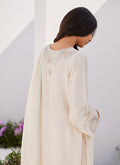 Farah Talib Aziz | Zaza Luxe Pret 24 | LYA IVORY EMBELLISHED RAW SILK SHIRT AND DUPATTA - House Of Anaya
