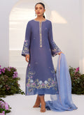 Farah Talib Aziz | Zaza Luxe Pret 24 | ALO BLUE EMBROIDERED SHIRT AND DUPATTA - House Of Anaya