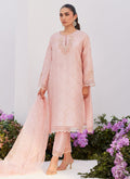 Farah Talib Aziz | Zaza Luxe Pret 24 | BEBE BLUSH PINK EMBELLISHED RAW SILK KURTA SHIRT AND DUPATTA - House Of Anaya