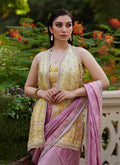 Farah Talib Aziz | Mayna Festive Prints 24 | Iqala Saree, Blouse And Jacket