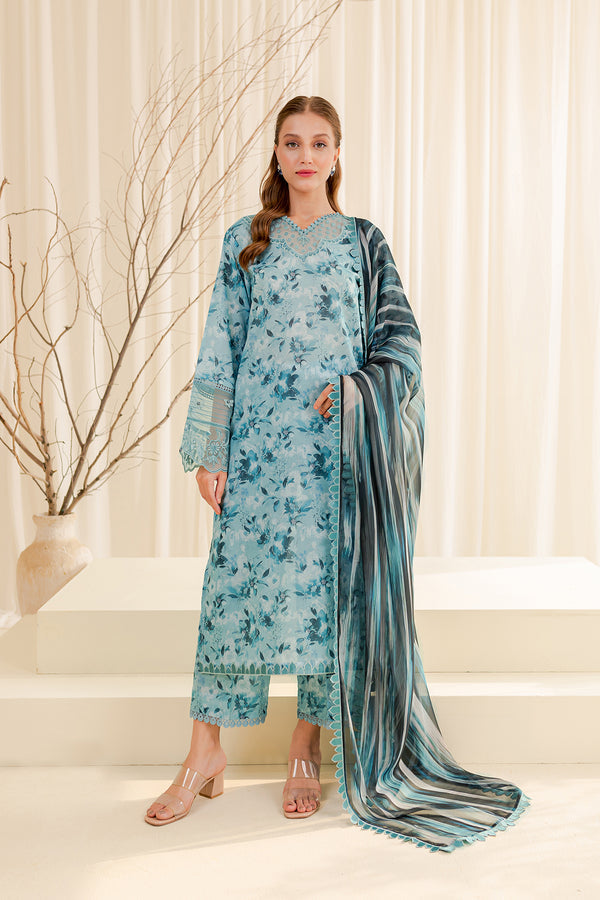 Farasha | Printed Essentials | AQUA BERYL - House Of Anaya