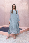 Azure | Embroidered Ensembles 3 Pcs | Frosted Fern - House of Zarish
