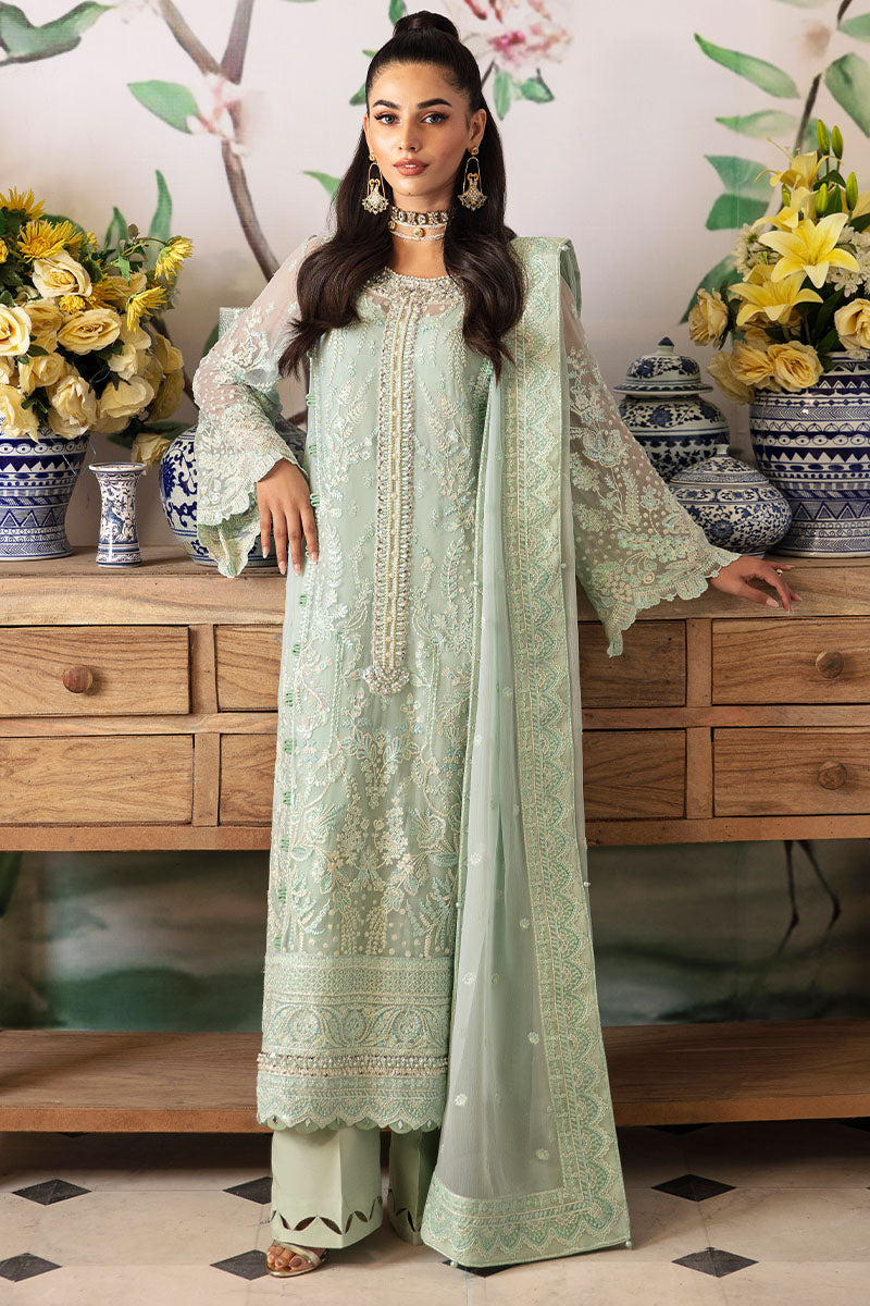 Gulaal | Embroidered Chiffon 24 | Jade - House Of Anaya