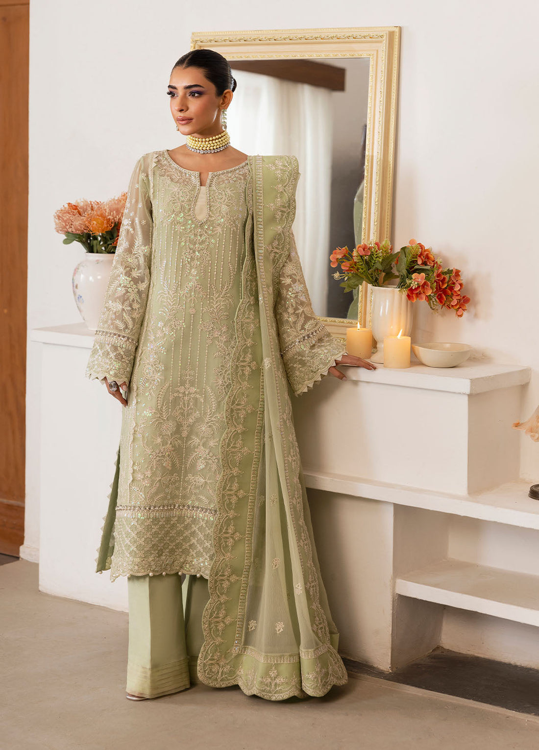 Gulaal | Reverie Embroidered Chiffon | VIRIDA - House Of Anaya