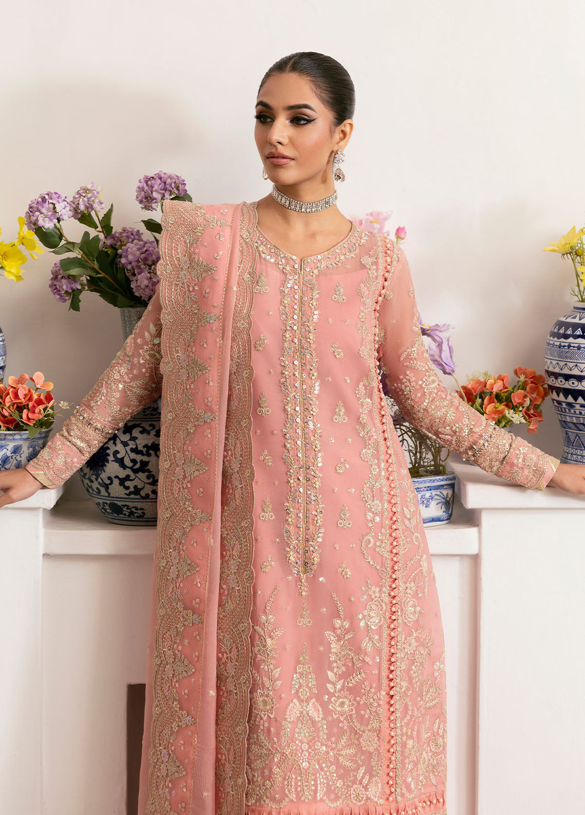 Gulaal | Reverie Embroidered Chiffon | CORALYN - House Of Anaya
