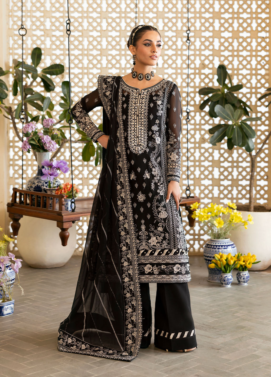 Gulaal | Reverie Embroidered Chiffon | NYRA - House Of Anaya
