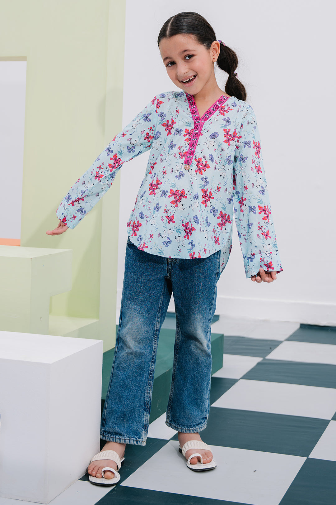 Zellbury Girls | 1 Piece Lawn | Kurta - 1387 - House Of Zarish