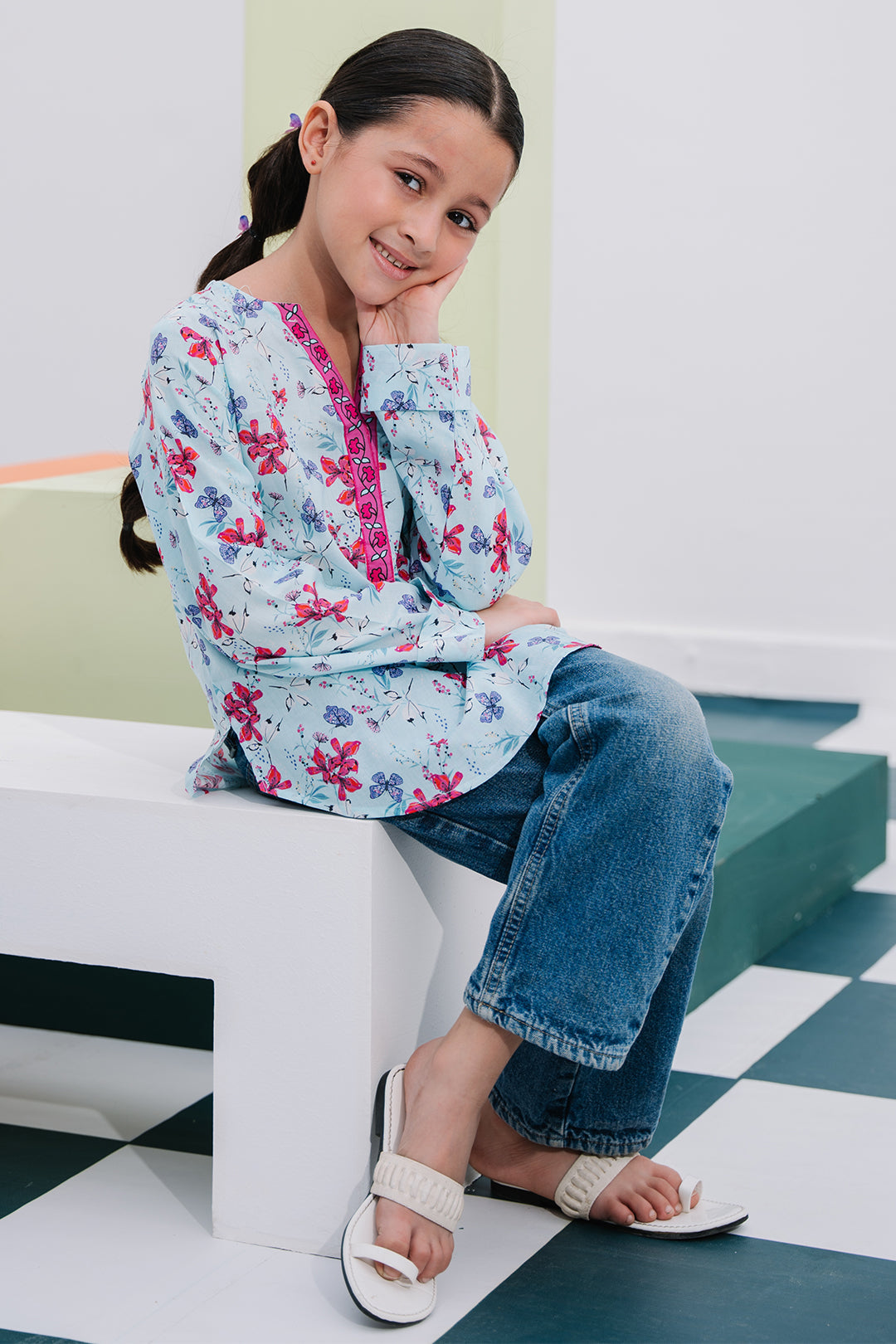 Zellbury Girls | 1 Piece Lawn | Kurta - 1387 - House Of Zarish