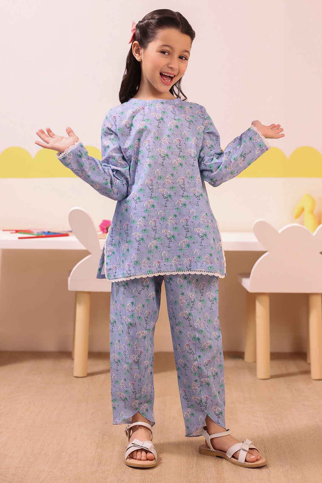 Zellbury Girls | 2 Piece Khaddar | Kurta Trouser - 2748 - Libasekhas