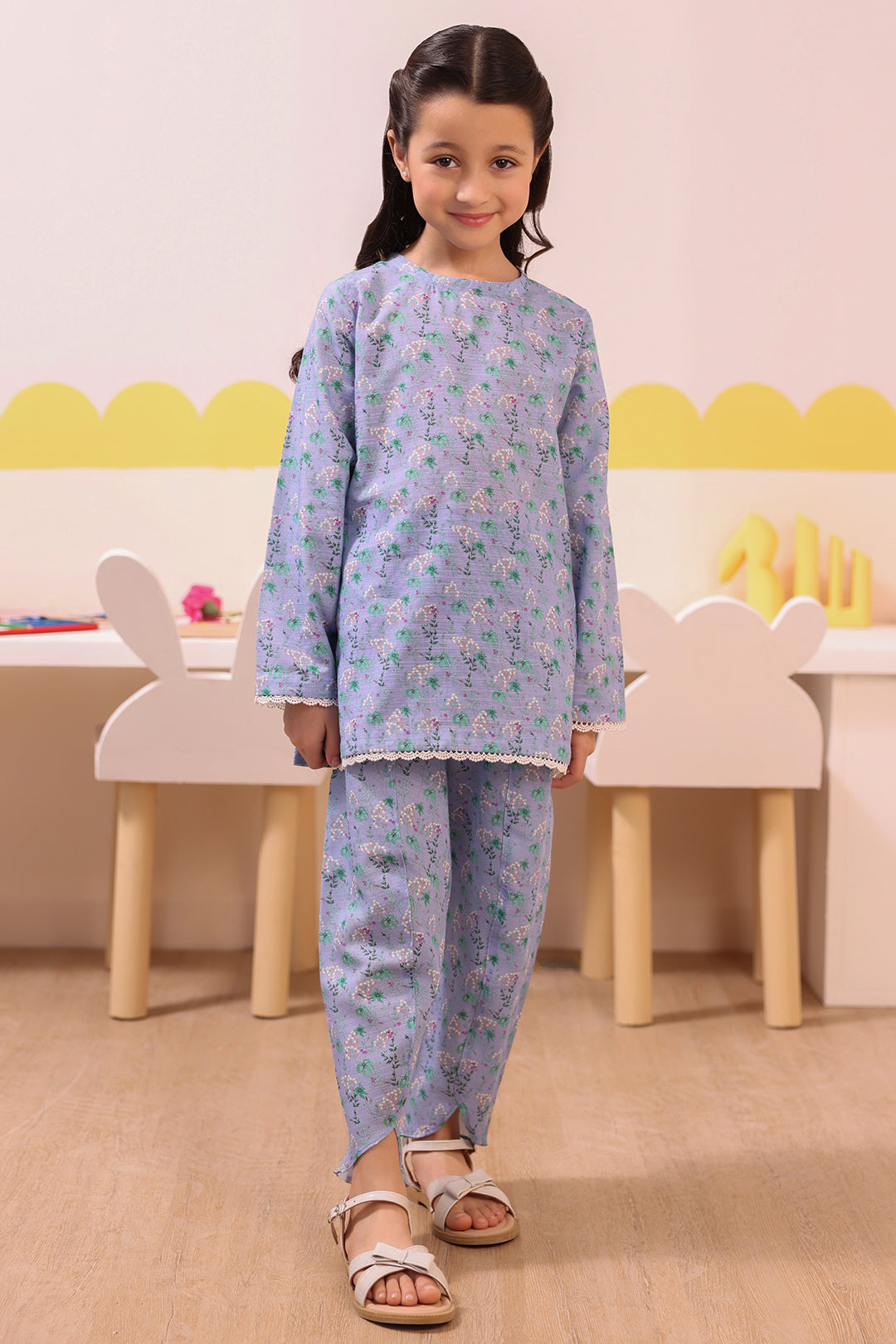 Zellbury Girls | 2 Piece Khaddar | Kurta Trouser - 2748 - House Of Zarish