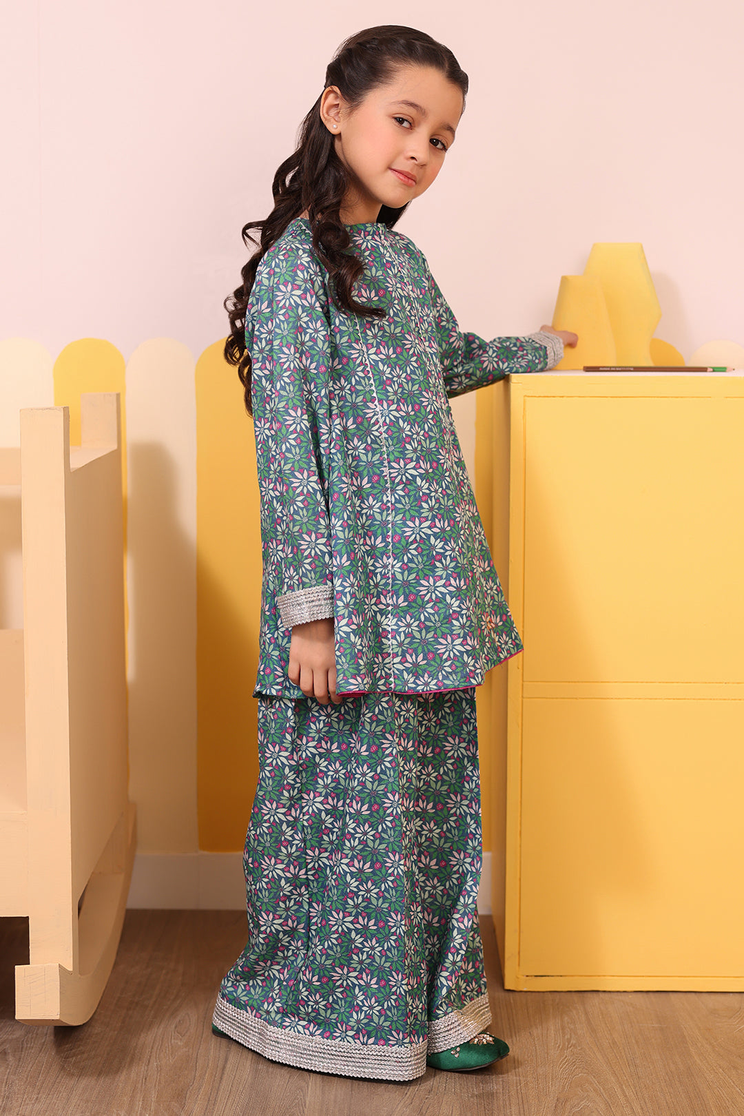 Zellbury Girls | 2 Piece Karandi | Kurta Trouser - 2762 - House Of Zarish