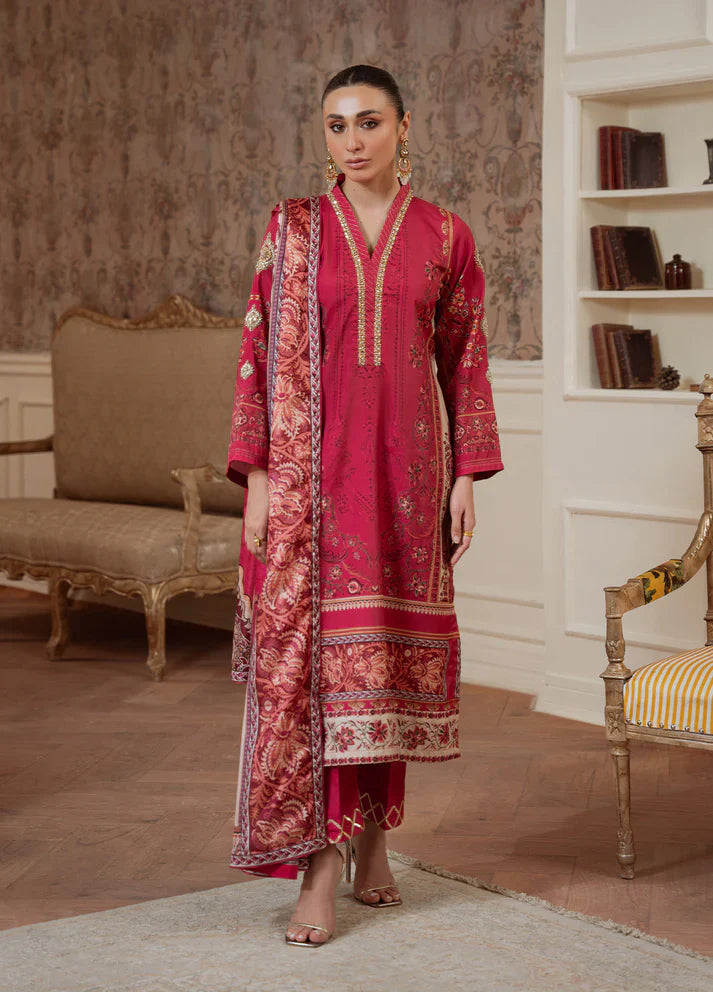 Gulaal | Velouré Printed Silk | Rosewood Majesty