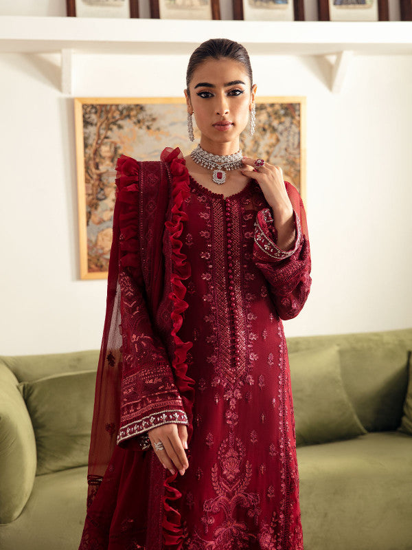 Gulaal | Embroidered Chiffon 23 | RUBY GL-EC-23V1-02 - House Of Anaya