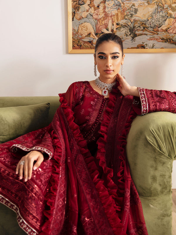Gulaal | Embroidered Chiffon 23 | RUBY GL-EC-23V1-02 - House Of Anaya