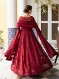 Gulaal | Embroidered Chiffon 23 | GARNET - (GL-EP23V1-09) - House Of Anaya