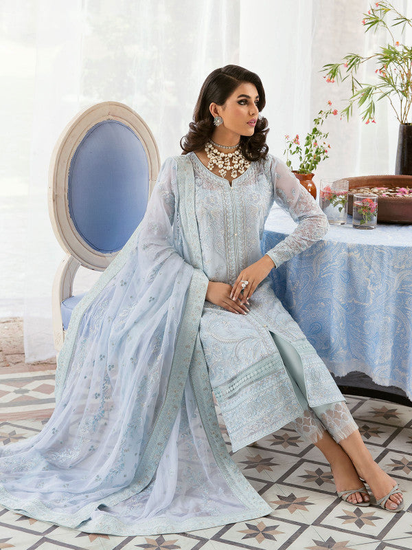 Gulaal | Embroidered Chiffon 23 | Wisteria - House Of Anaya