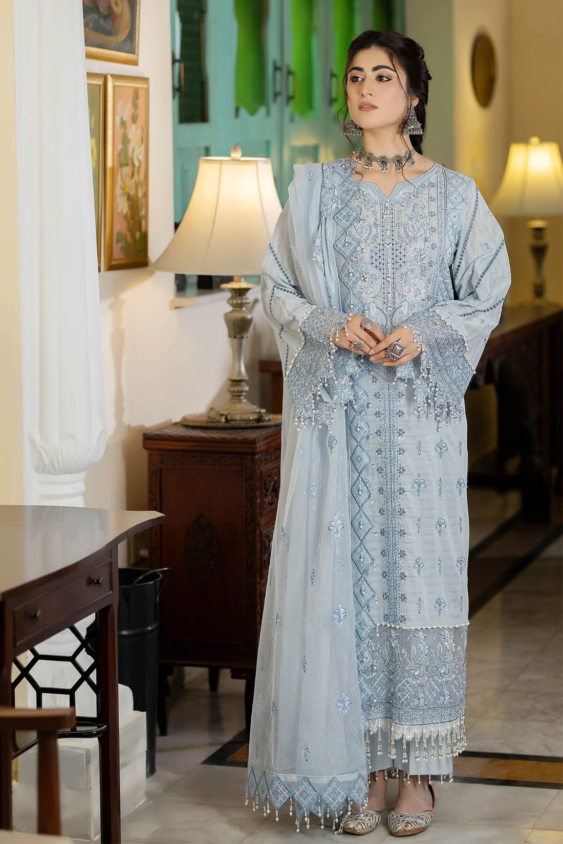 Raeesa Premium | Kimora Lawn Collection | Kimora | HL-11 Koyel - House Of Anaya