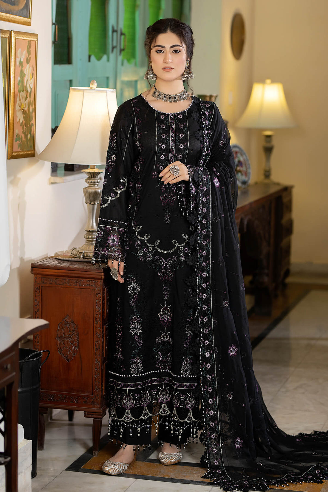 Raeesa Premium | Kimora Lawn Collection | Kimora | HL-12 Mina - House Of Anaya
