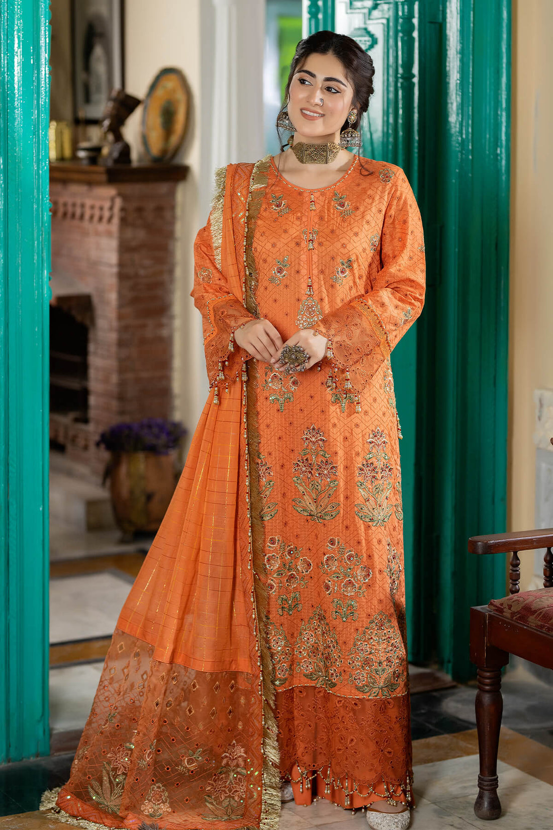 Raeesa Premium | Kimora Lawn Collection | Kimora | HL-16 Zuha - House Of Anaya