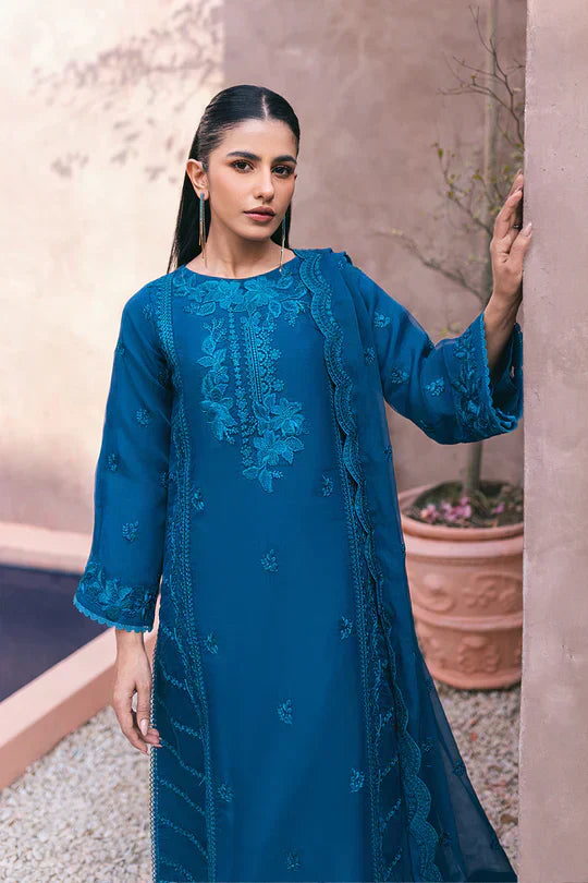 Azure | Embroidered Ensembles 3 Pcs | Hydrangea Hues - House of Zarish