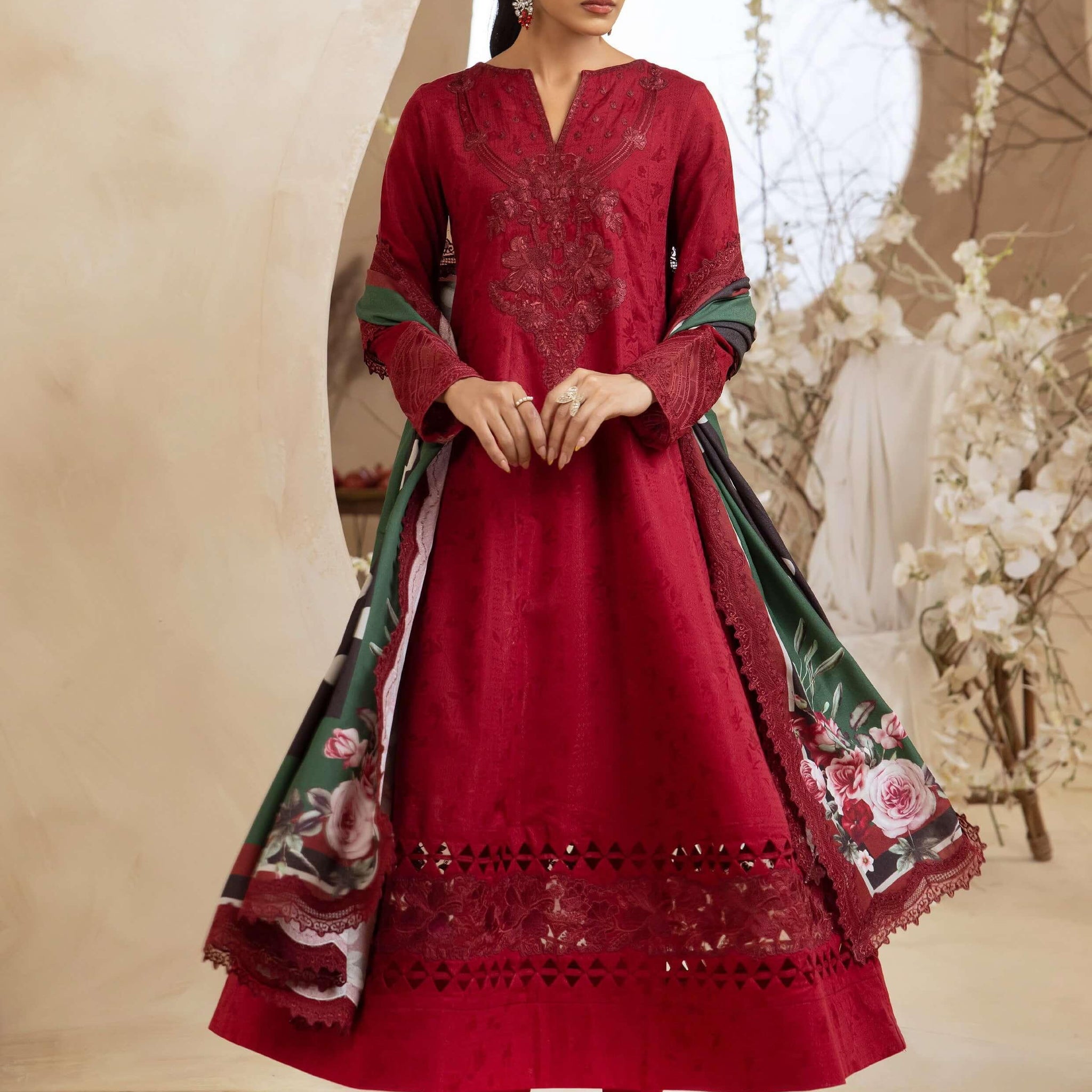 IZNIK Embroidered Winter Viscose 3Pc Suit ILW-01 Fiorella - House Of Anaya
