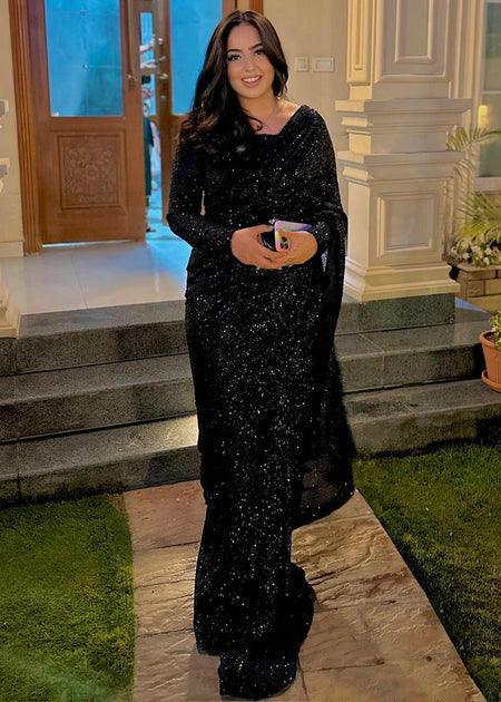 Spark wear - Monochrome saree - House of Zarish