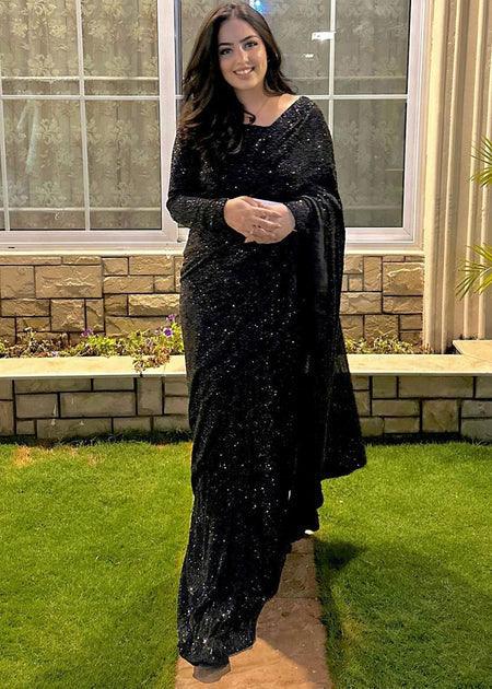Spark wear - Monochrome saree - House of Zarish