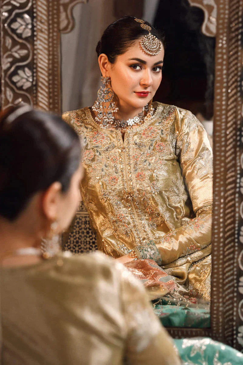 Maria.B MBROIDERED – Salmon and Leaf Green (BD-2503) - Riwayat-e-khas