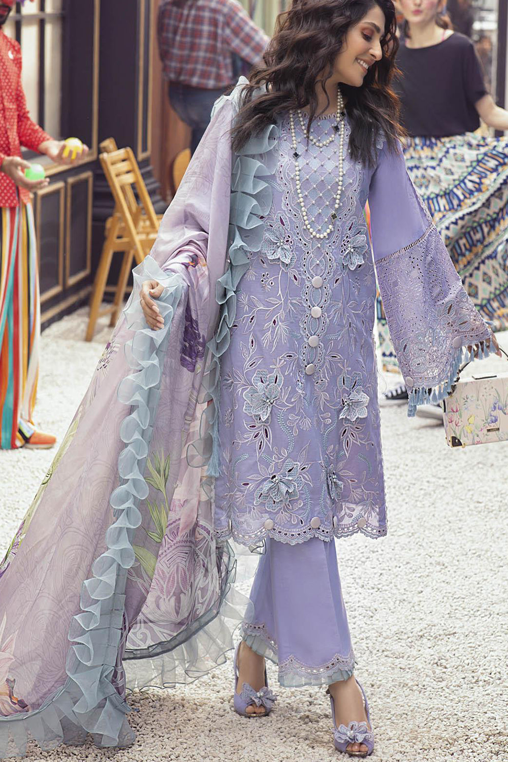 Mushq Luxury Lawn Collection "22 - Heather - TC-101 - Chikankari - Riwayat-e-khas