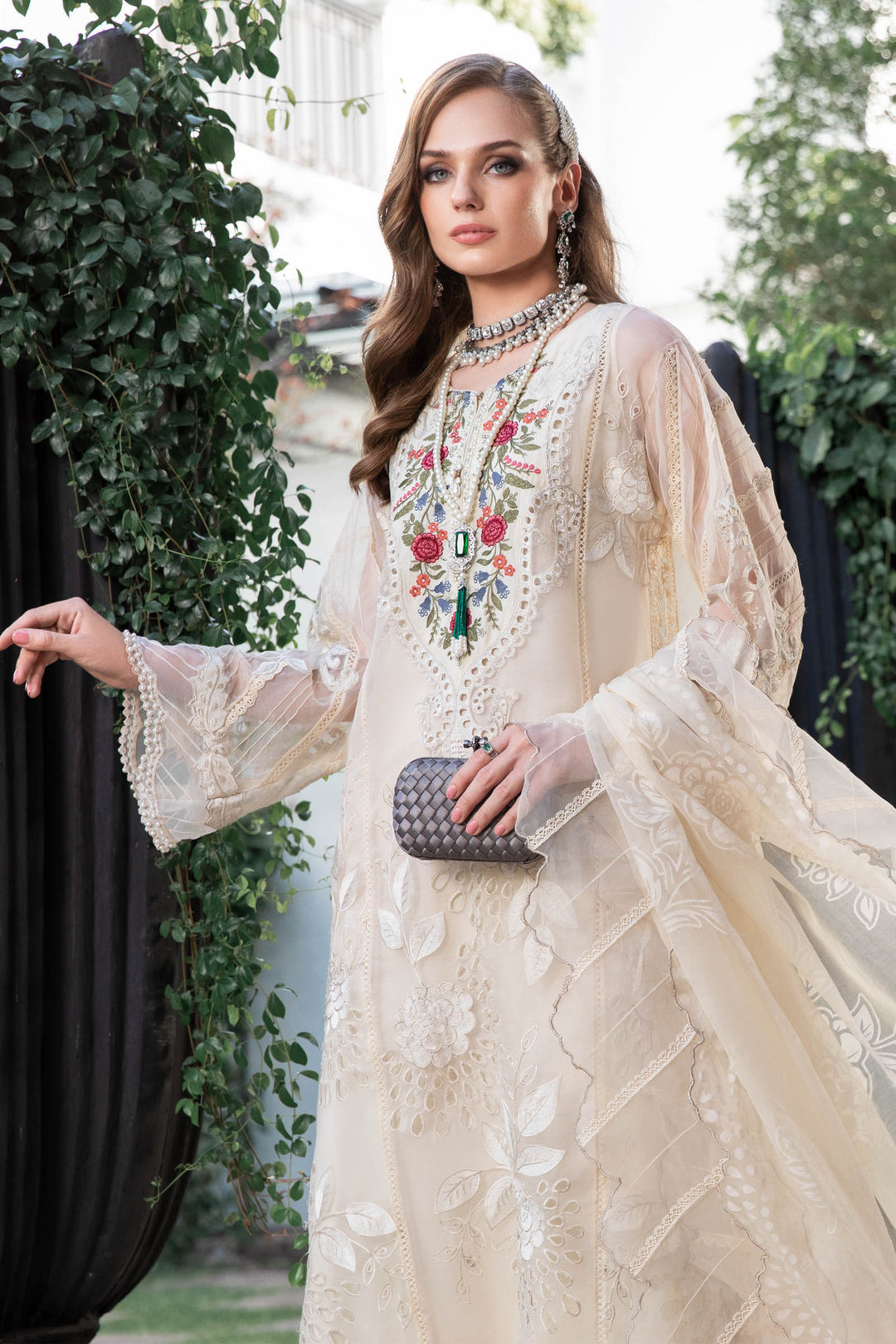MARIA B EID COLLECTION UNSTITCHED EL-23-01-Cream - Riwayat-e-khas