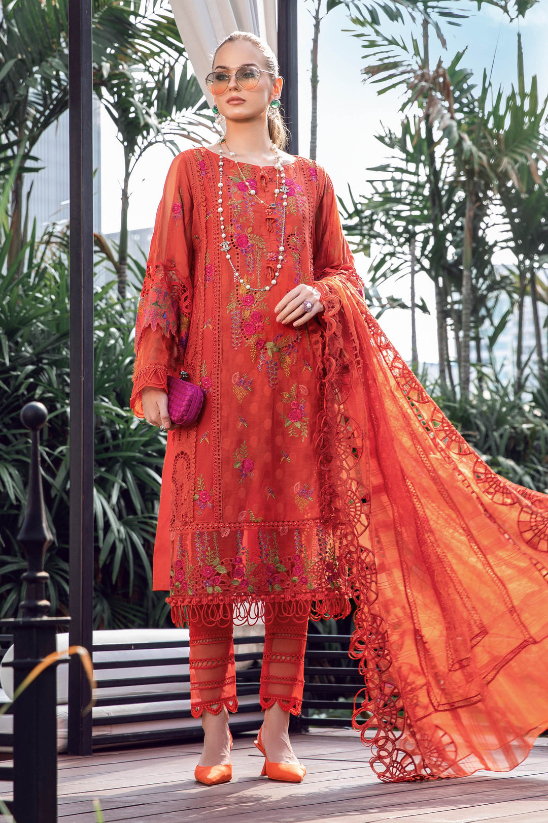 MARIA B EID COLLECTION EL-23-03-Brunt Orange - Riwayat-e-khas