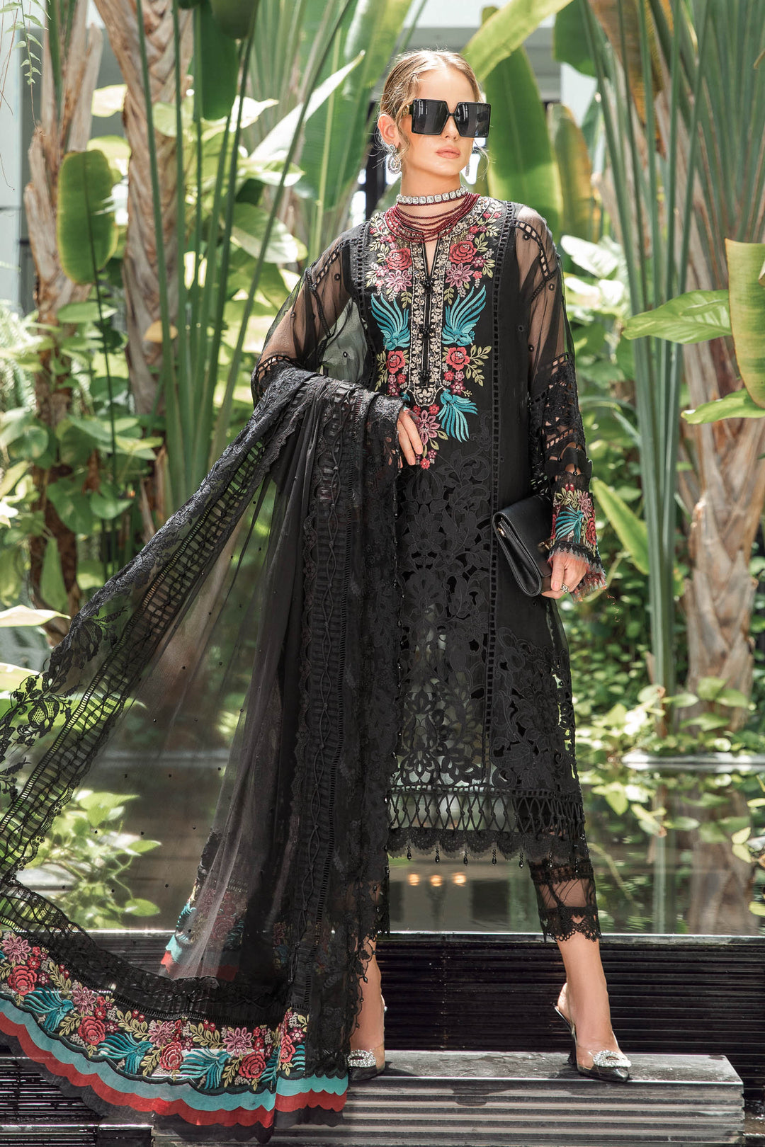 MARIA B EID LAWN COLLECTION EL-23-04-Black - Riwayat-e-khas
