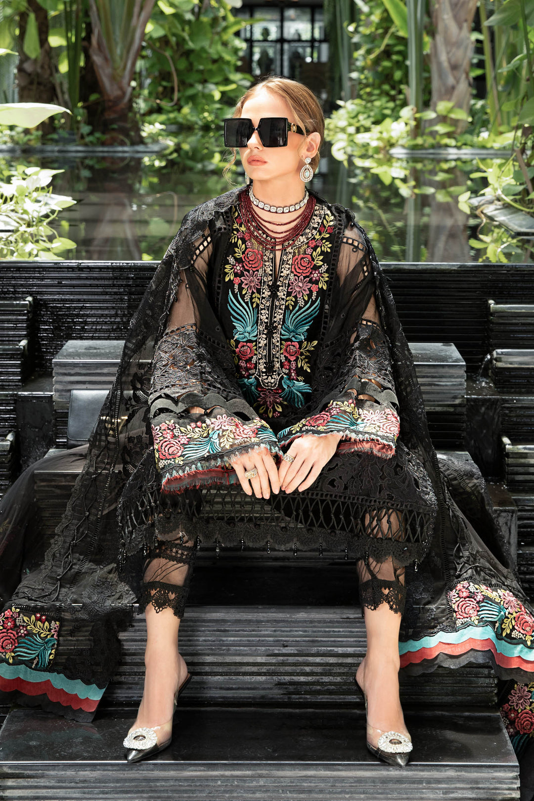 MARIA B EID LAWN COLLECTION EL-23-04-Black - Riwayat-e-khas